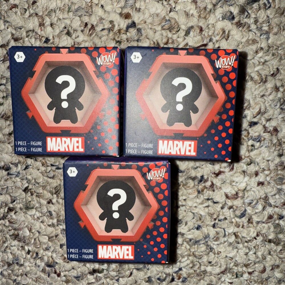 Set of 3 Wow! Stuff MARVEL Nano Pods BLIND Box Collectible - Sealed